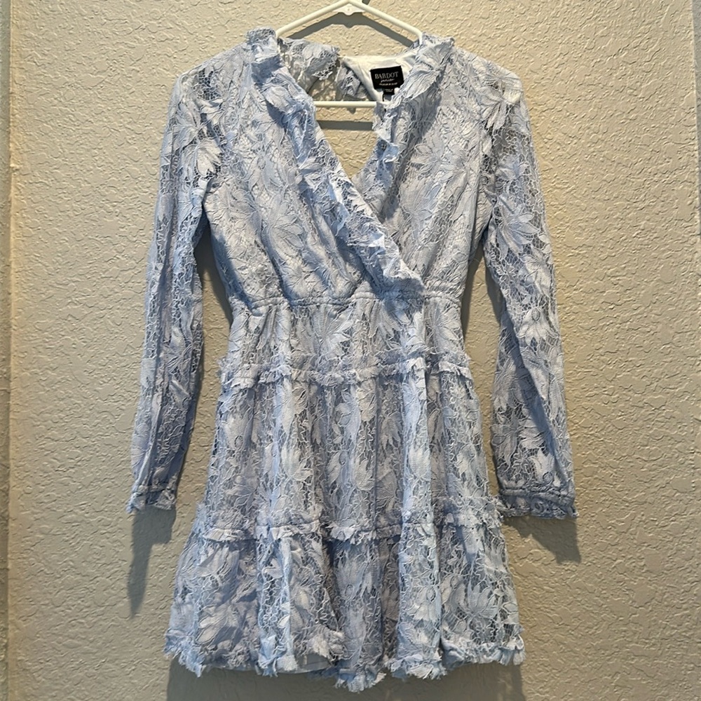 Bardot Junior baby blue lace dress NWT